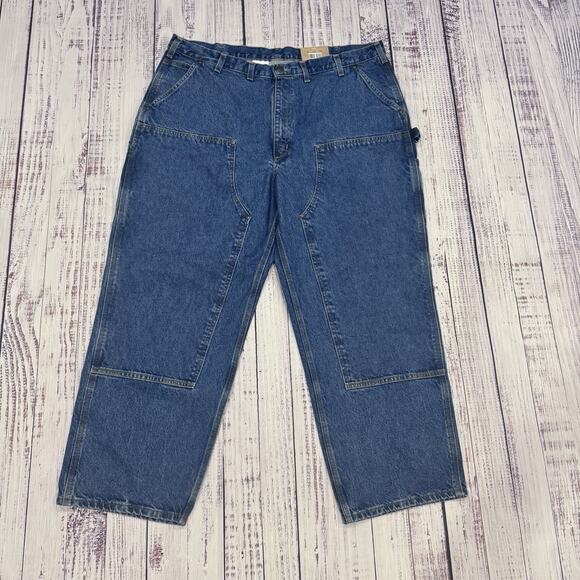 Carhartt Double Knee Jeans 44x30 NWT Loose Fit Workwear Utility USA Denim - Picture 1 of 7